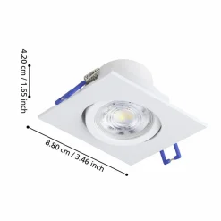 Innfelt lampe Saliceto Hvit 4000K