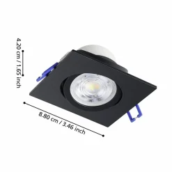 Innfelt lampe Saliceto Mobil Svart 4000K