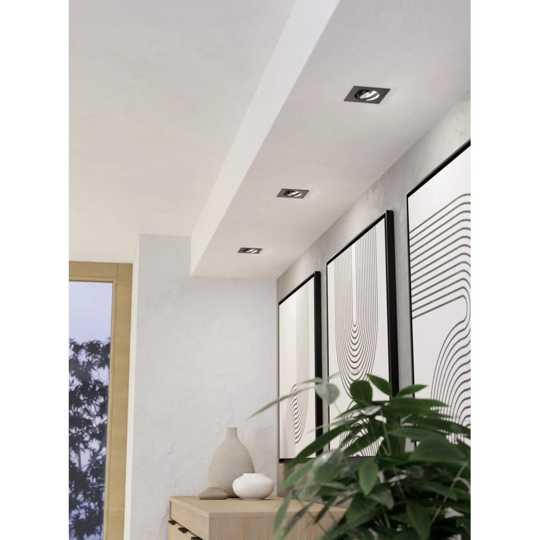 Innfelt lampe Saliceto Mobil Svart 4000K