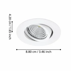 Innfelt lampe Saliceto Mobil Hvit 4000K Sett på 3