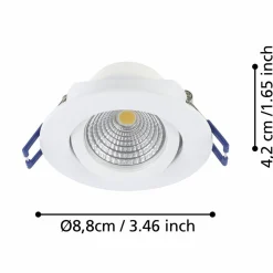 Innfelt lampe Saliceto 3 stk Ø88 mm 2700K