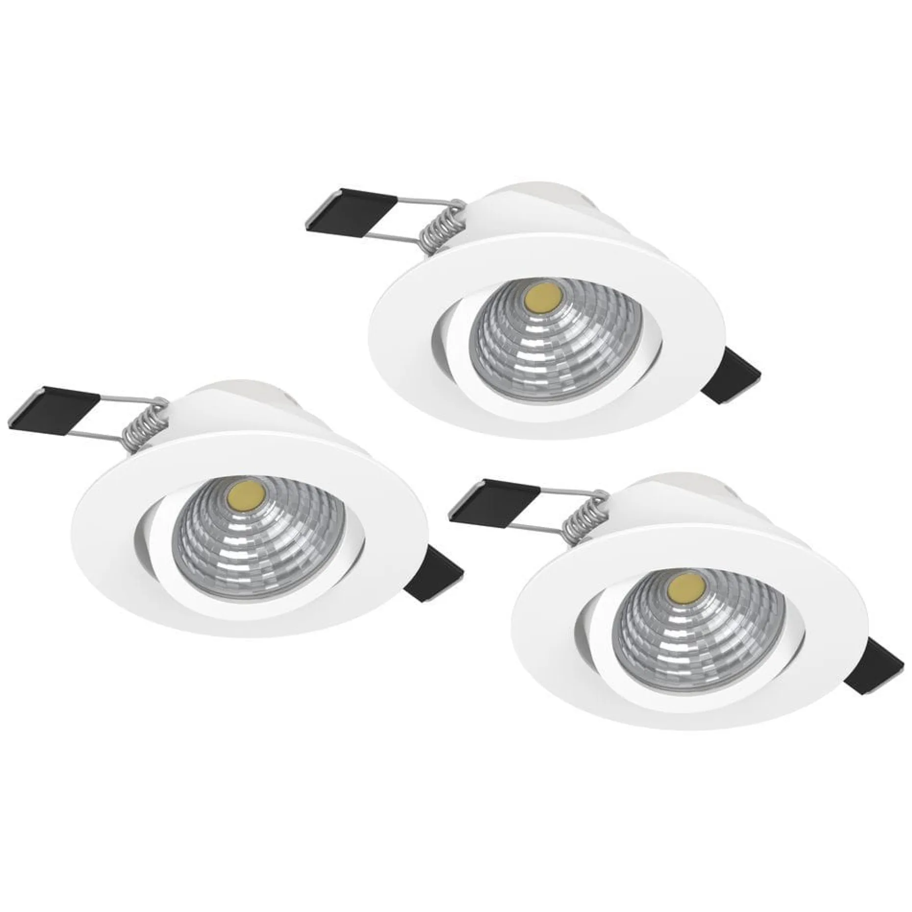 Innfelt lampe Saliceto 3 stk Ø88 mm 2700K