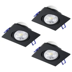 Innfelt lampe Saliceto 88x88 mm 4000K Sett av 3