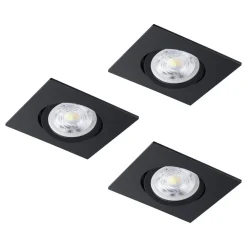 Innfelt lampe Saliceto 88x88 mm 4000K Sett av 3