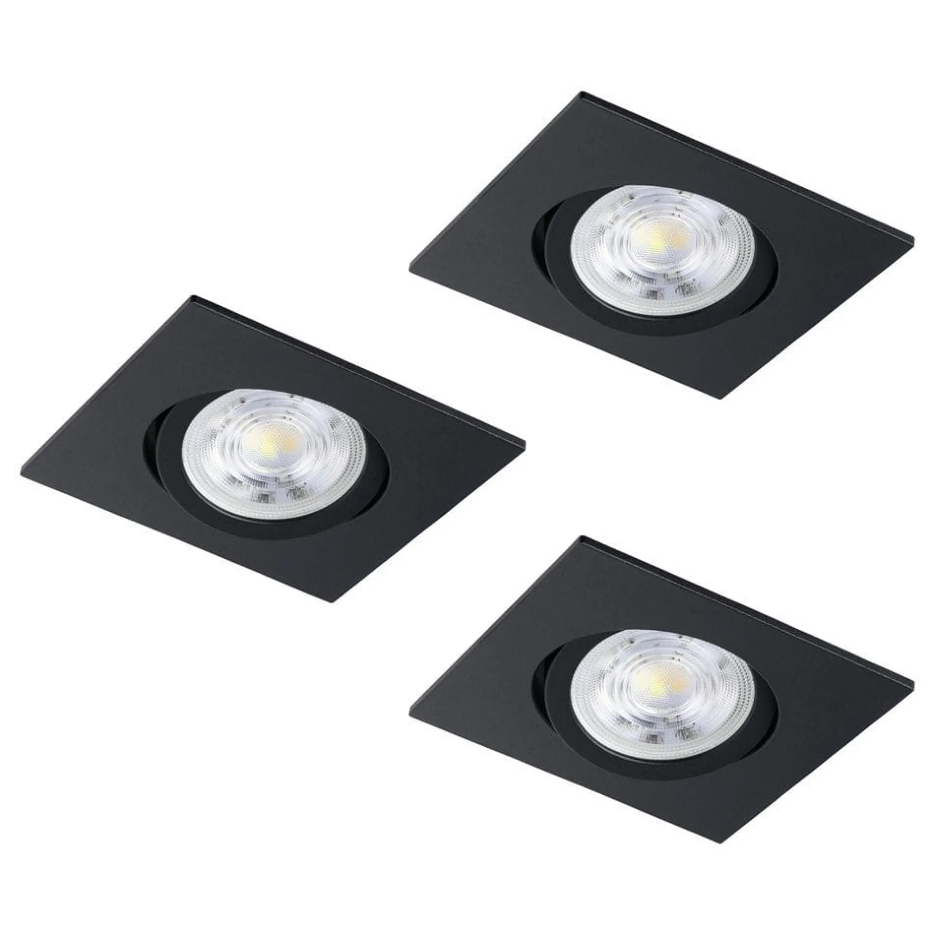 Innfelt lampe Saliceto 88x88 mm 4000K Sett av 3