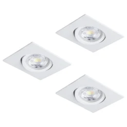 Innfelt lampe Saliceto 88x88 mm 2700K Sett av 3