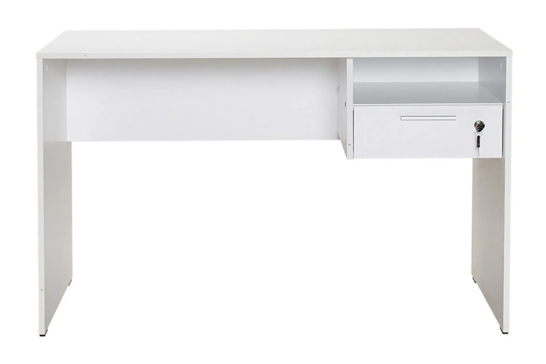 Irbene Skrivebord 120 cm med Oppbevaring Hyller + Låsbar Sku