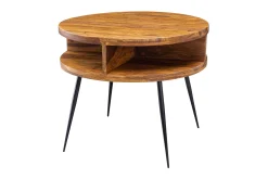 Irias Sofabord 60 cm med Oppbevaring Hylle Rundt