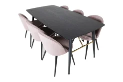 Irunea Forlengningsbar Spisegruppe 180 cm inkl. 6 Valeri Sto