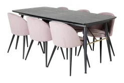 Irunea Forlengningsbar Spisegruppe 180 cm inkl. 6 Valeri Sto