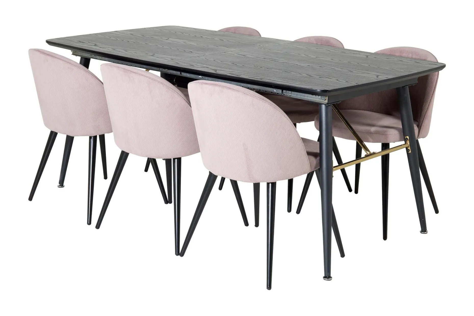 Irunea Forlengningsbar Spisegruppe 180 cm inkl. 6 Valeri Sto