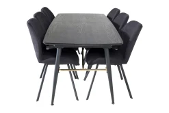 Irunea Forlengningsbar Spisegruppe 180 cm inkl. 6 Sumoas Sto
