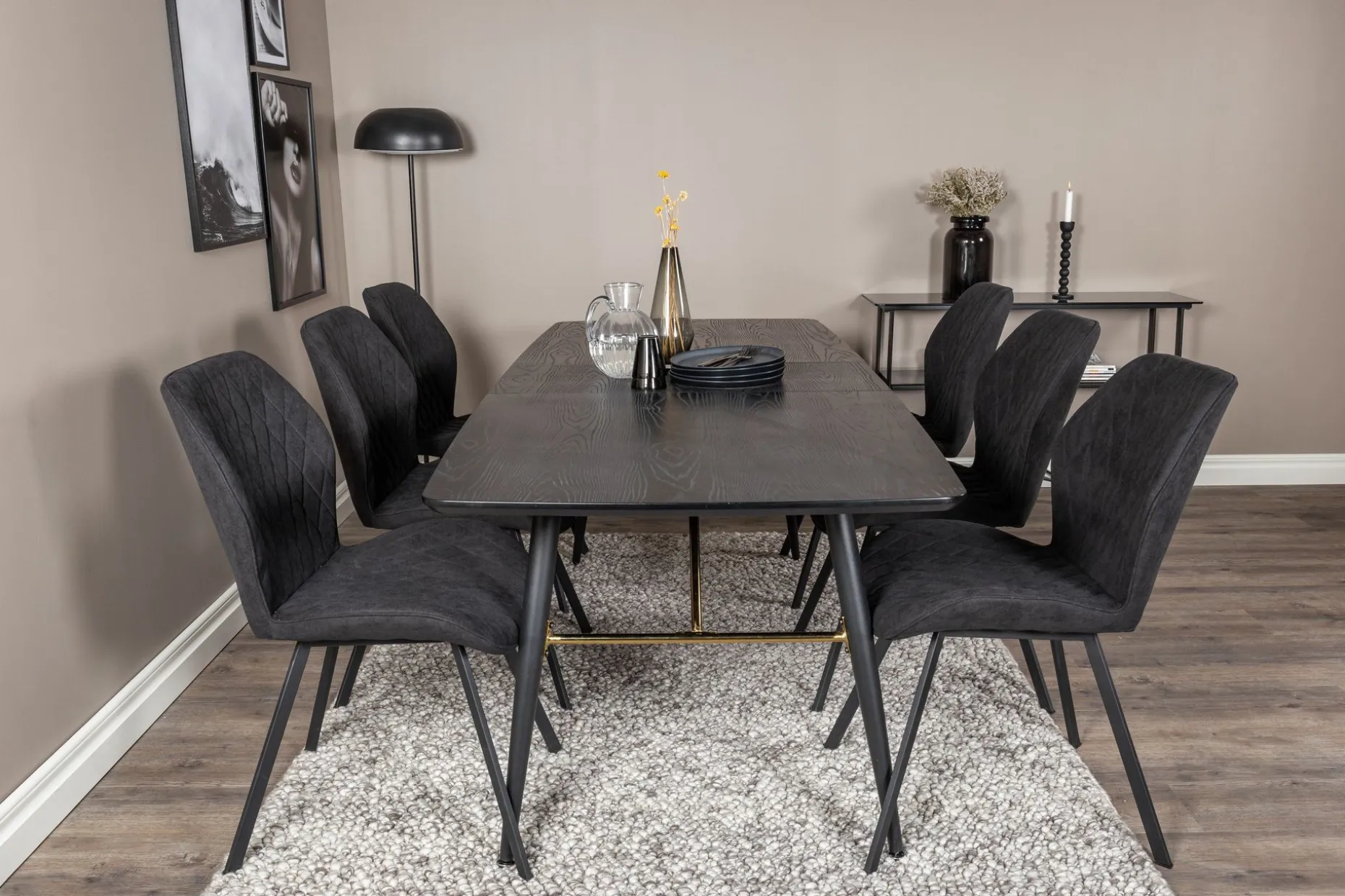 Irunea Forlengningsbar Spisegruppe 180 cm inkl. 6 Sumoas Sto