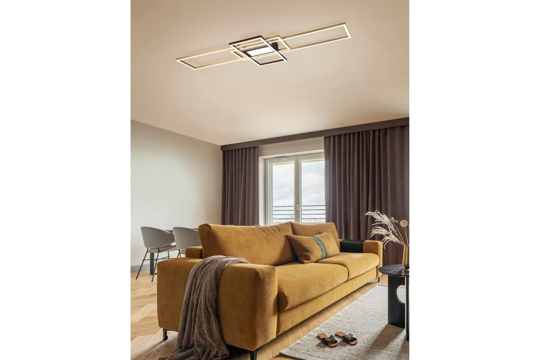Irvine LED-Taklampe Mattmessing/Mattsvart