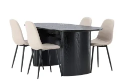 Isolde Spisegruppe 180 cm Oval med 4 Polar Stoler