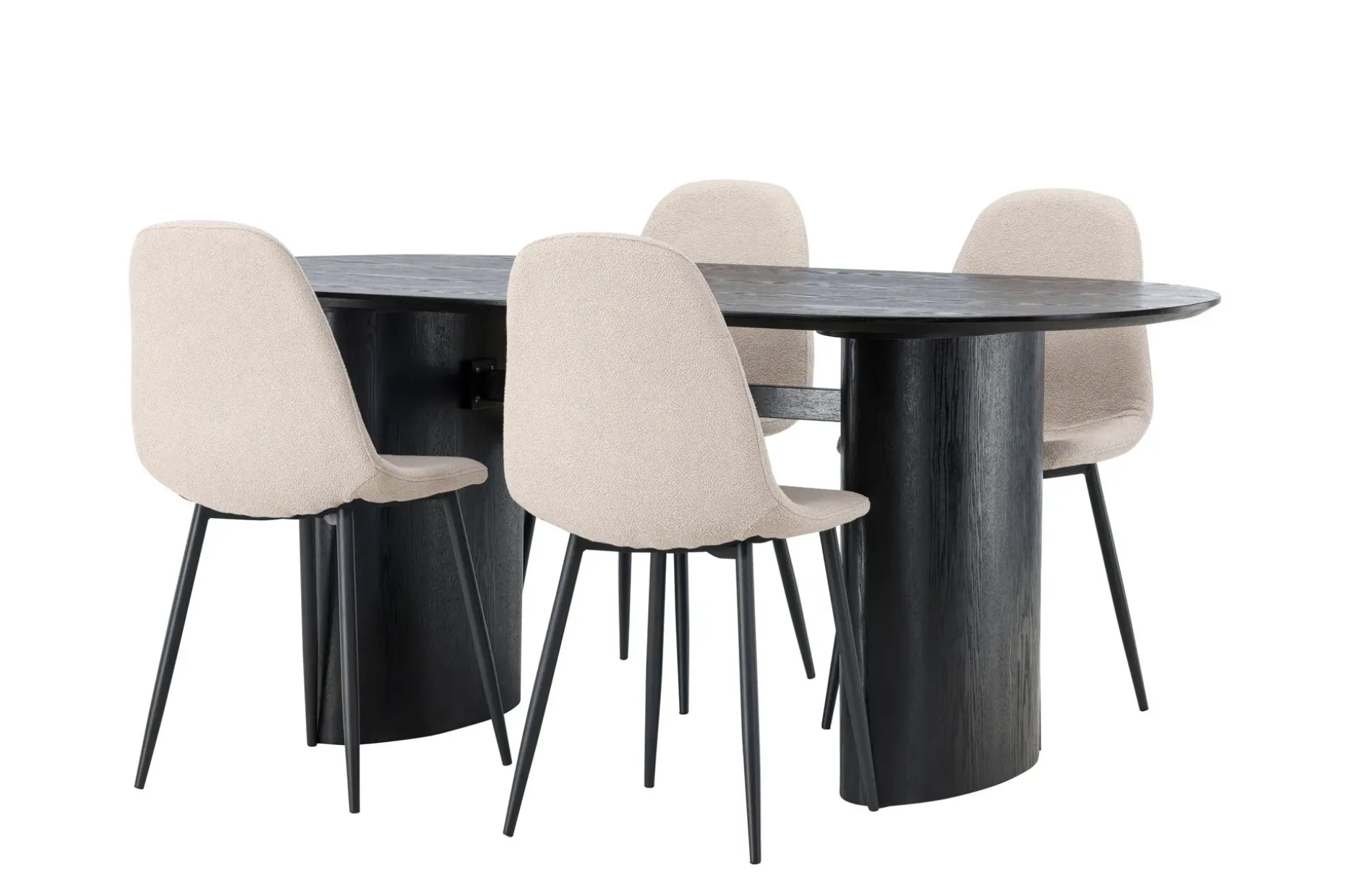 Isolde Spisegruppe 180 cm Oval med 4 Polar Stoler