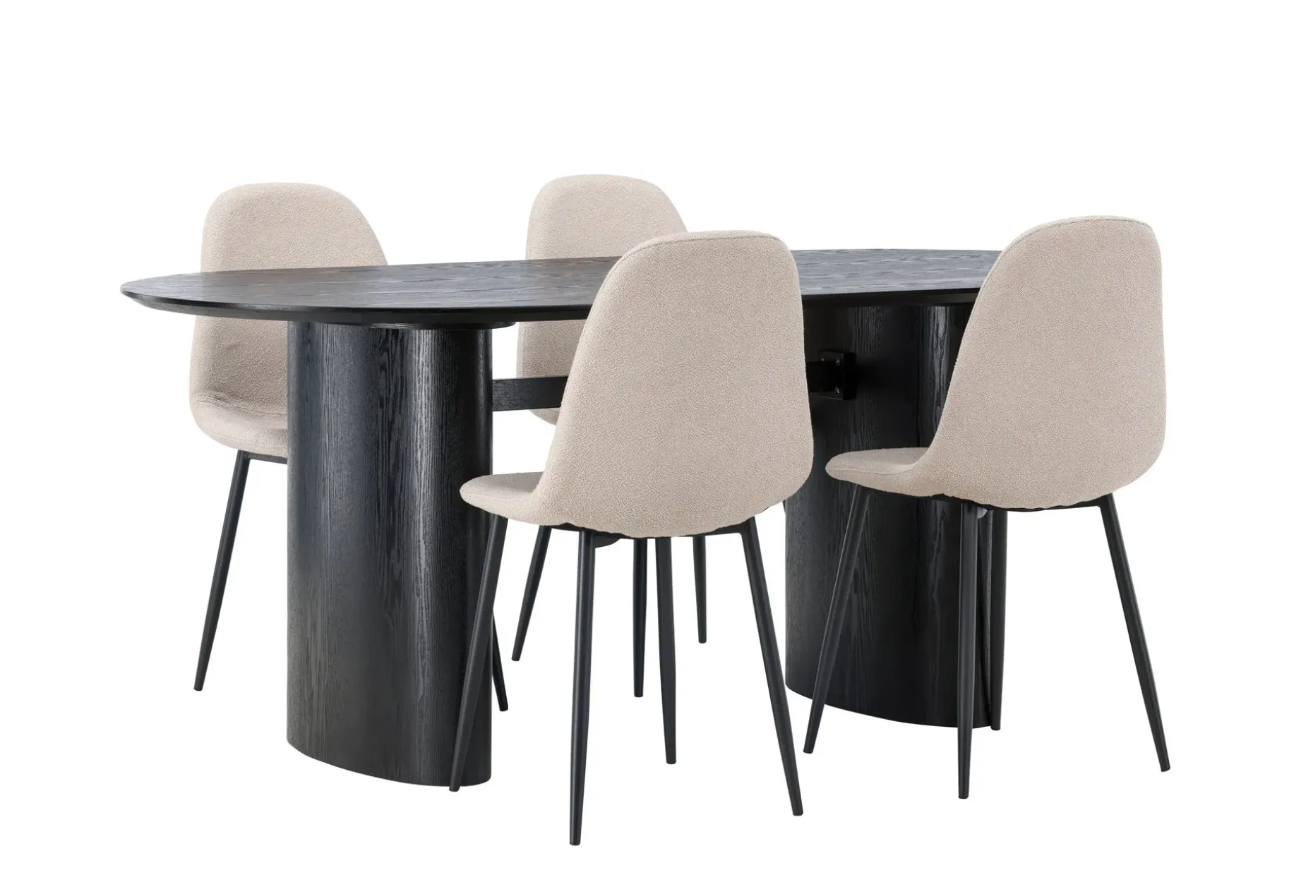 Isolde Spisegruppe 180 cm Oval med 4 Polar Stoler