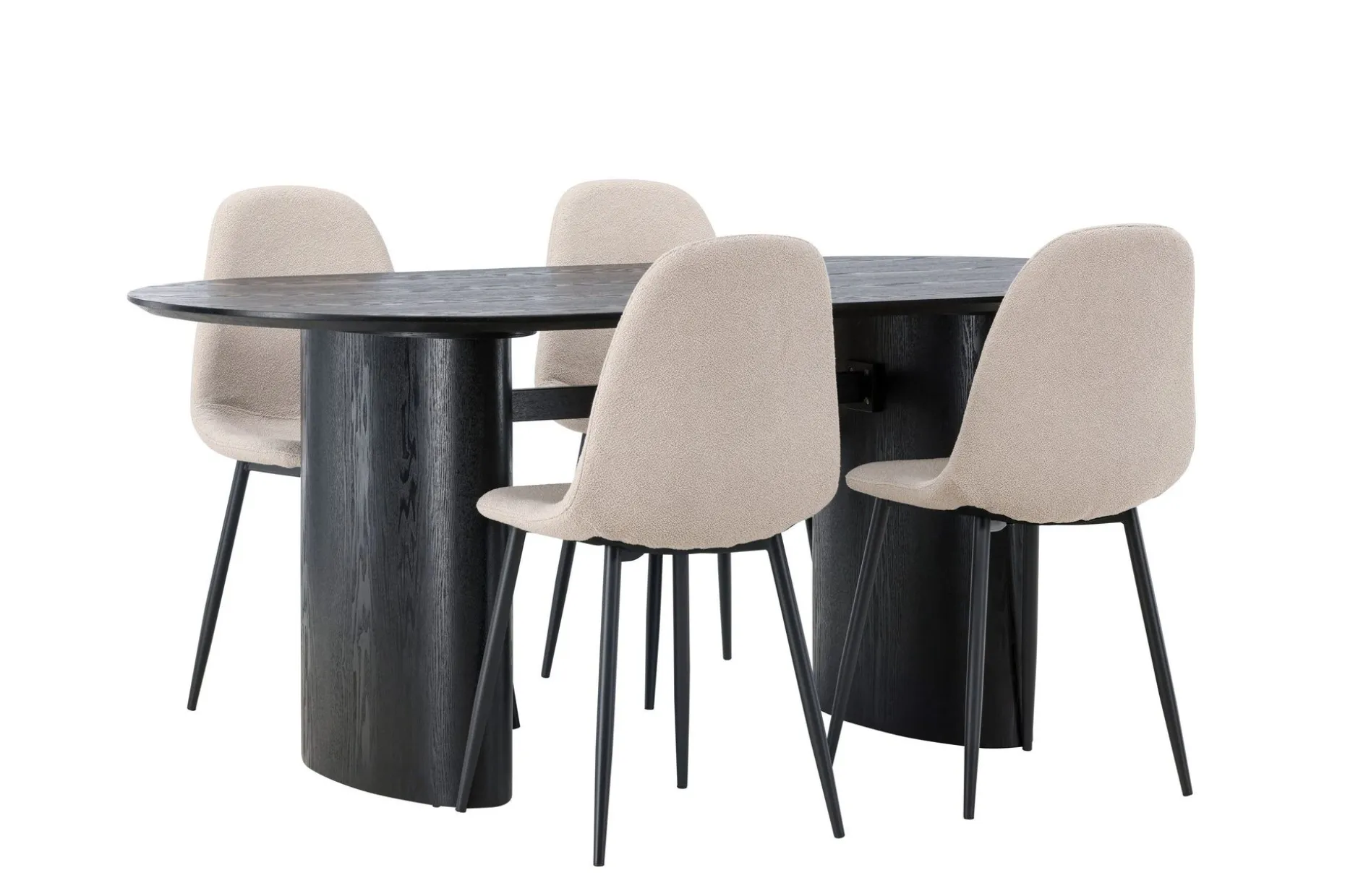 Isolde Spisegruppe 180 cm Oval med 4 Polar Stoler