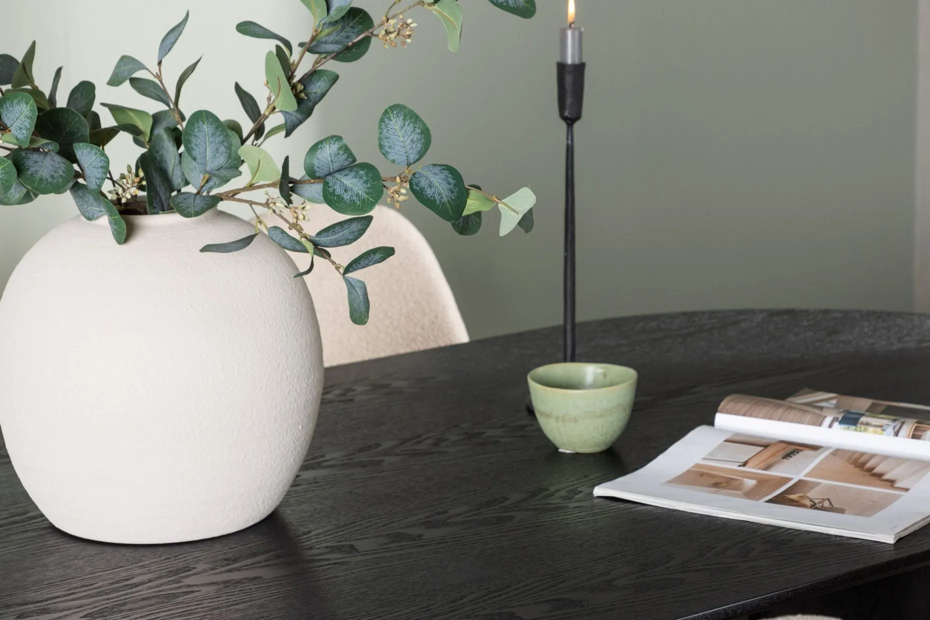 Isolde Spisegruppe 180 cm Oval med 4 Polar Stoler