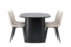 Isolde Spisegruppe 180 cm Oval med 4 Polar Stoler