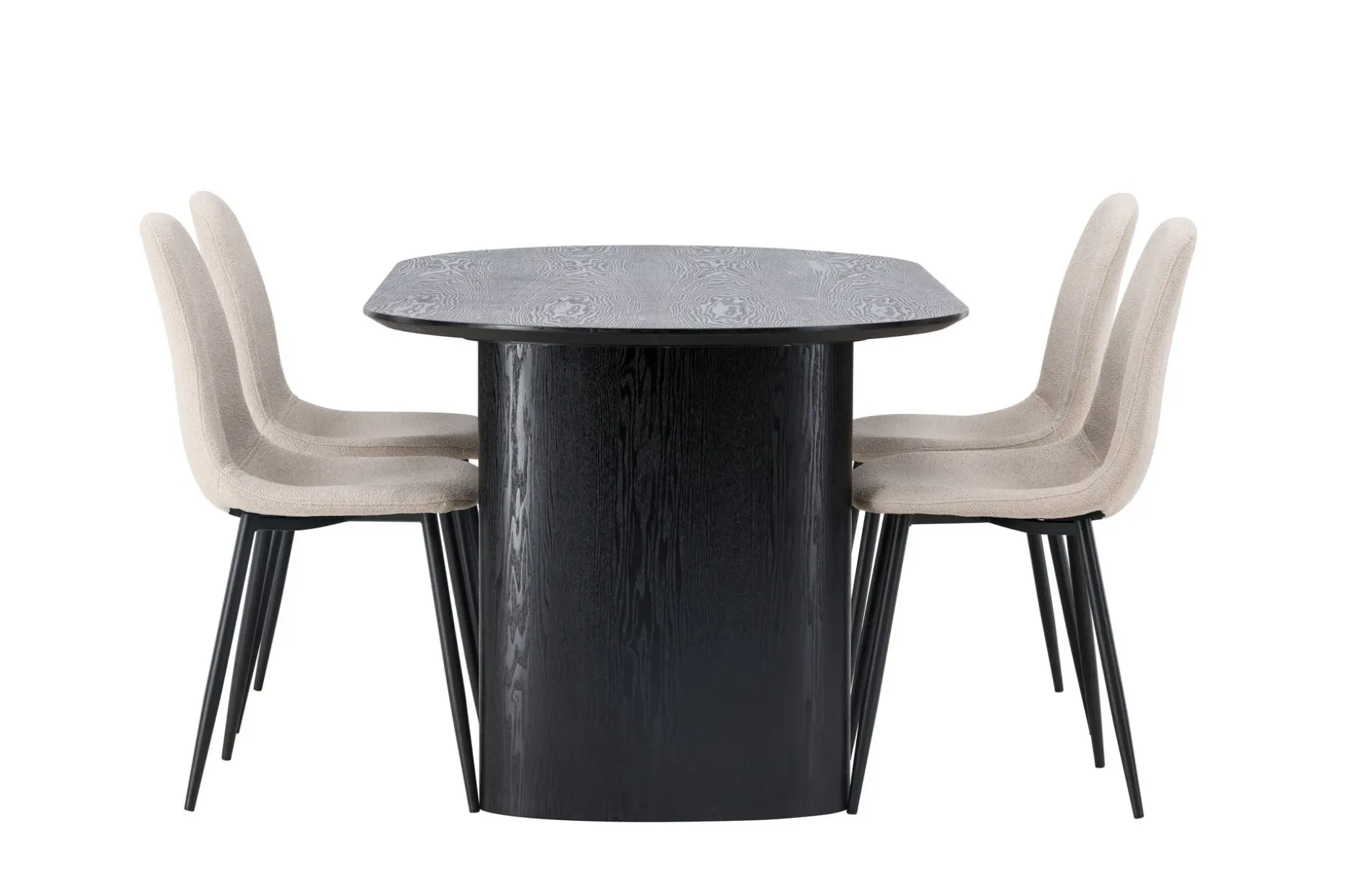 Isolde Spisegruppe 180 cm Oval med 4 Polar Stoler