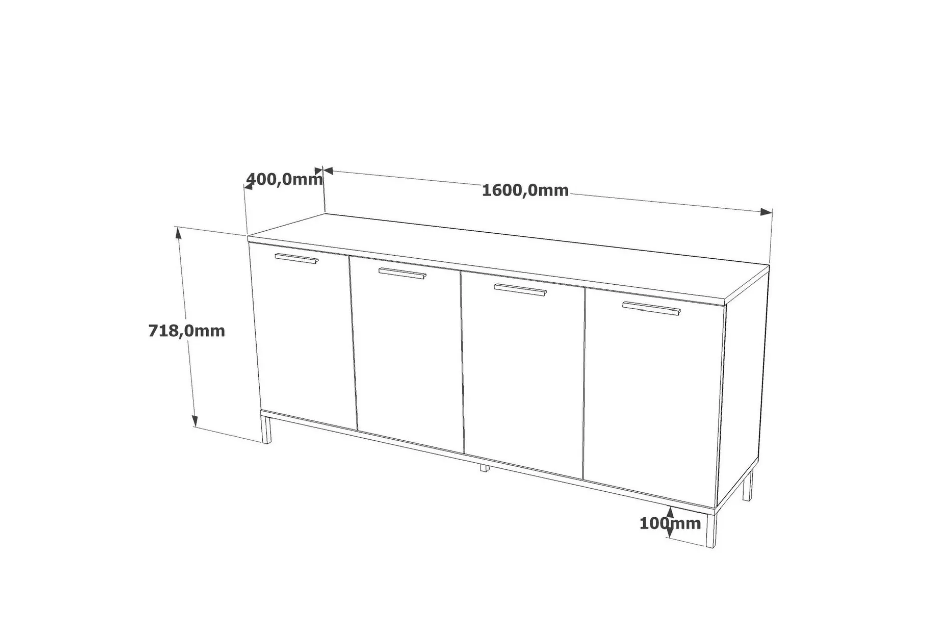 Jagmal Konsollbord 160x71,8 cm Antrasitt/Brun