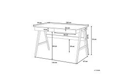 Jahnyia Skrivebord 120 cm med Oppbevaring 2 Skuffer