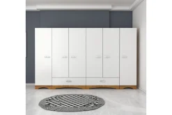 Jaitun Garderobe 243x181 cm Hvit/Brun