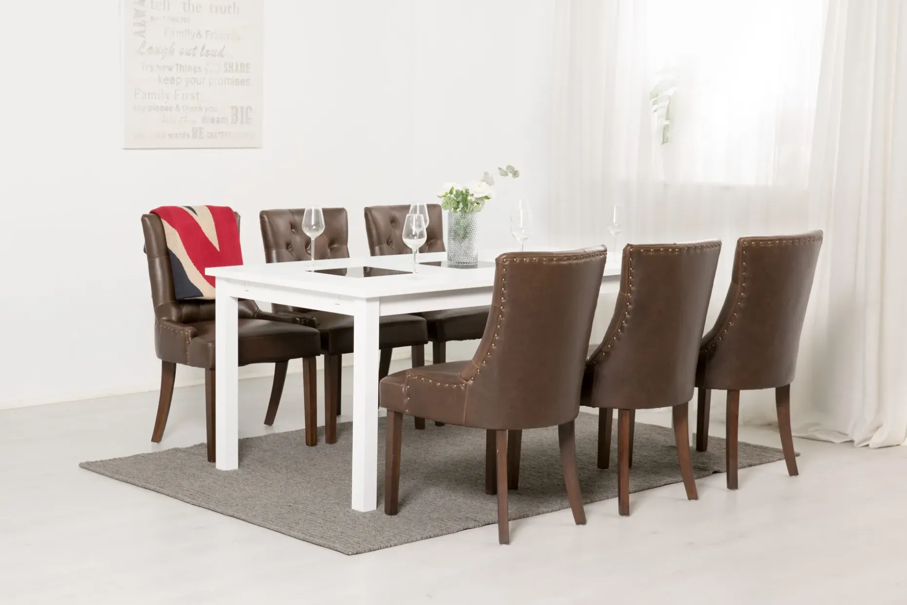 Jasmin Spisegruppe 180 cm med 6 Tuva Lenestol