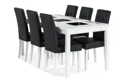 Jasmin Spisegruppe 180 + 6 Stoler Uttrekkbart spisebord