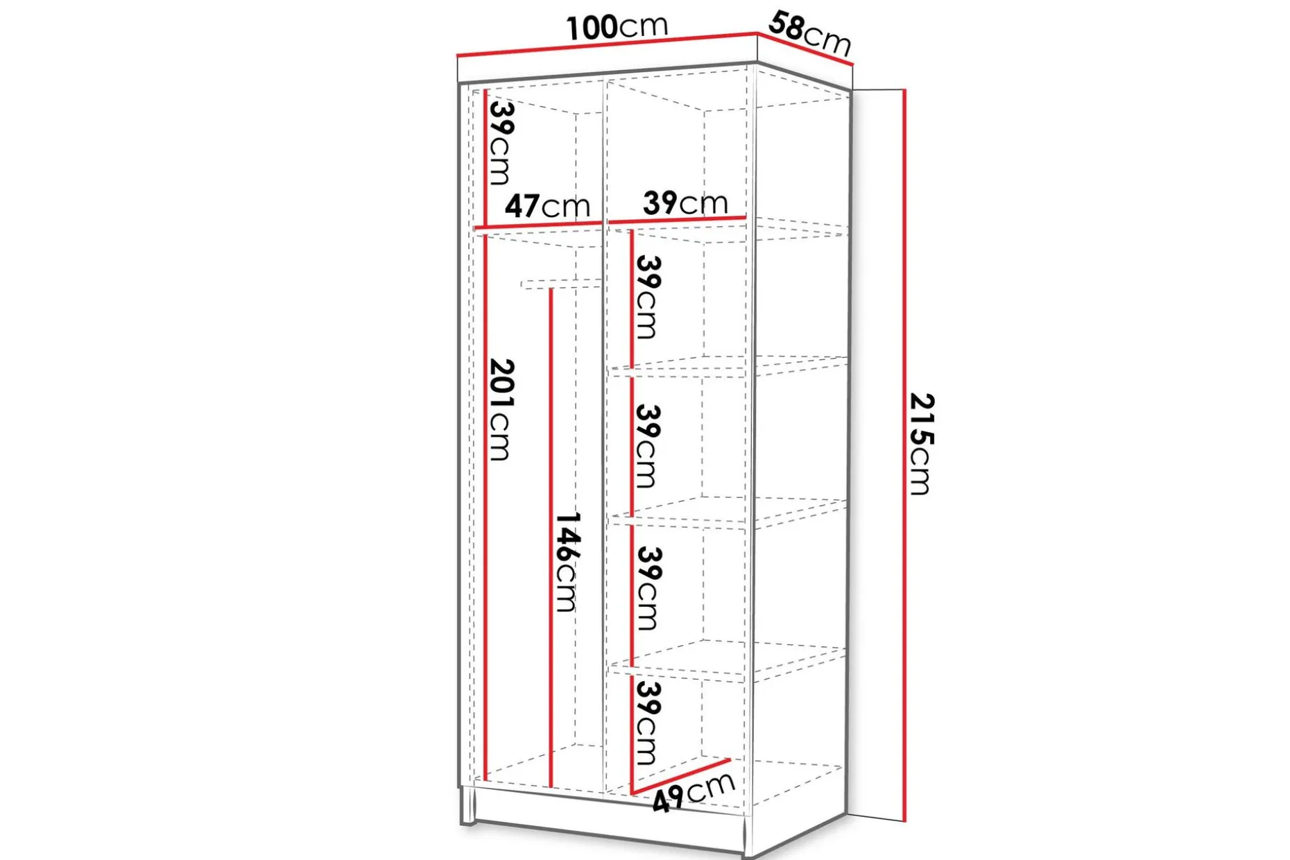 Julissa Garderobe 100 cm