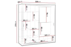 Julissa Garderobe 220 cm