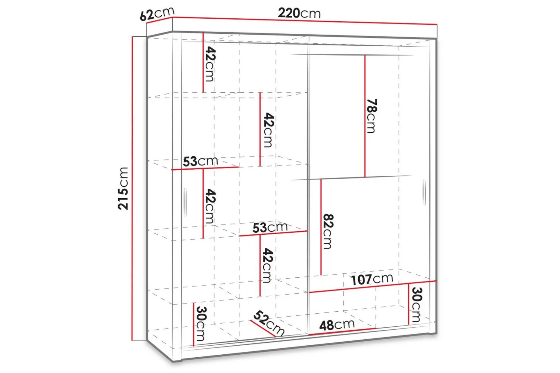 Julissa Garderobe 220 cm