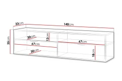 Kanon TV-benk 140 cm