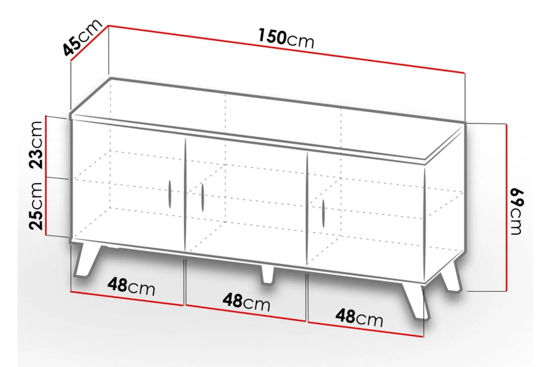Kardos Kommode 45x150 cm