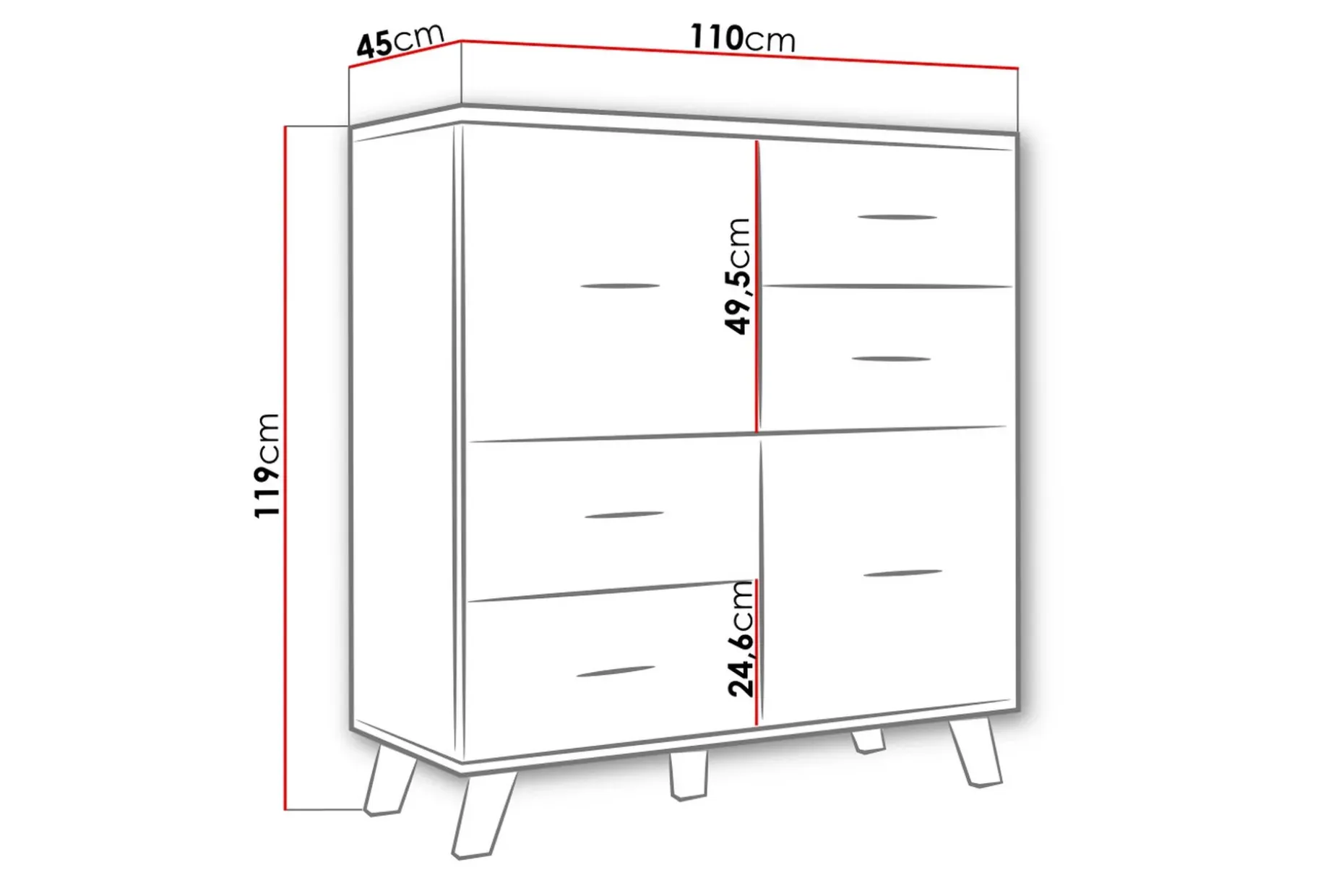 Kardos Kommode 45x110 cm