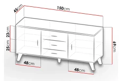 Kardos Kommode 45x150 cm