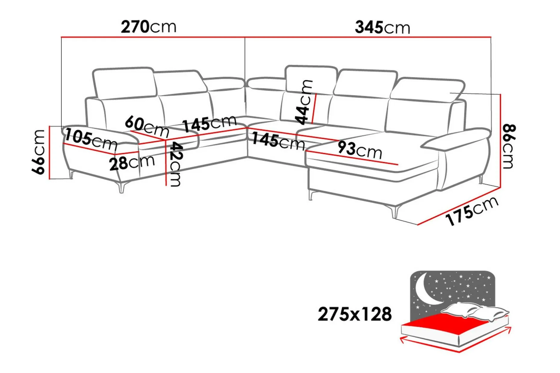 Karkula Hjørnesofa Høyre