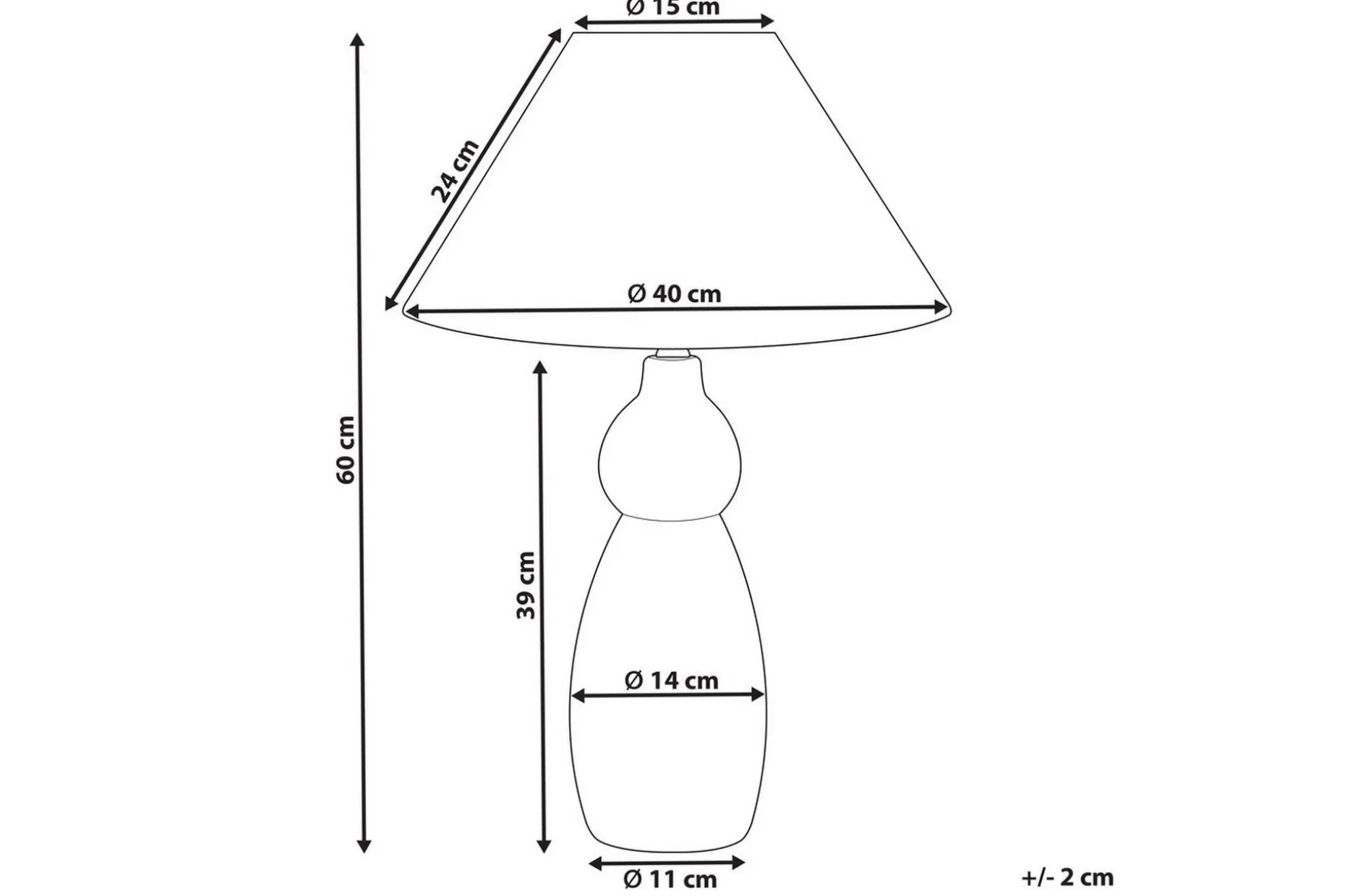 Kastellorizo Bordlampe 60 cm E27