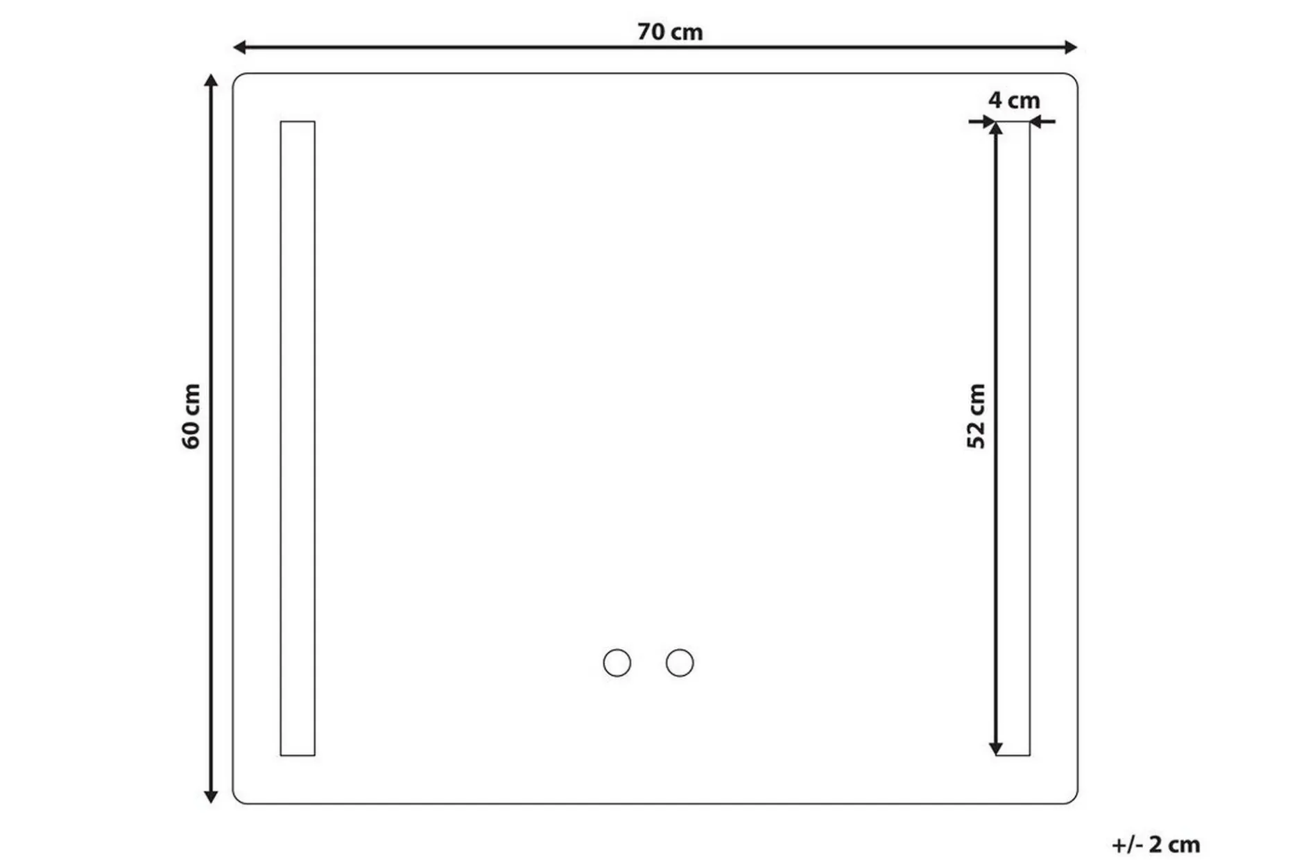 Kendram Speil LED 60x70 cm