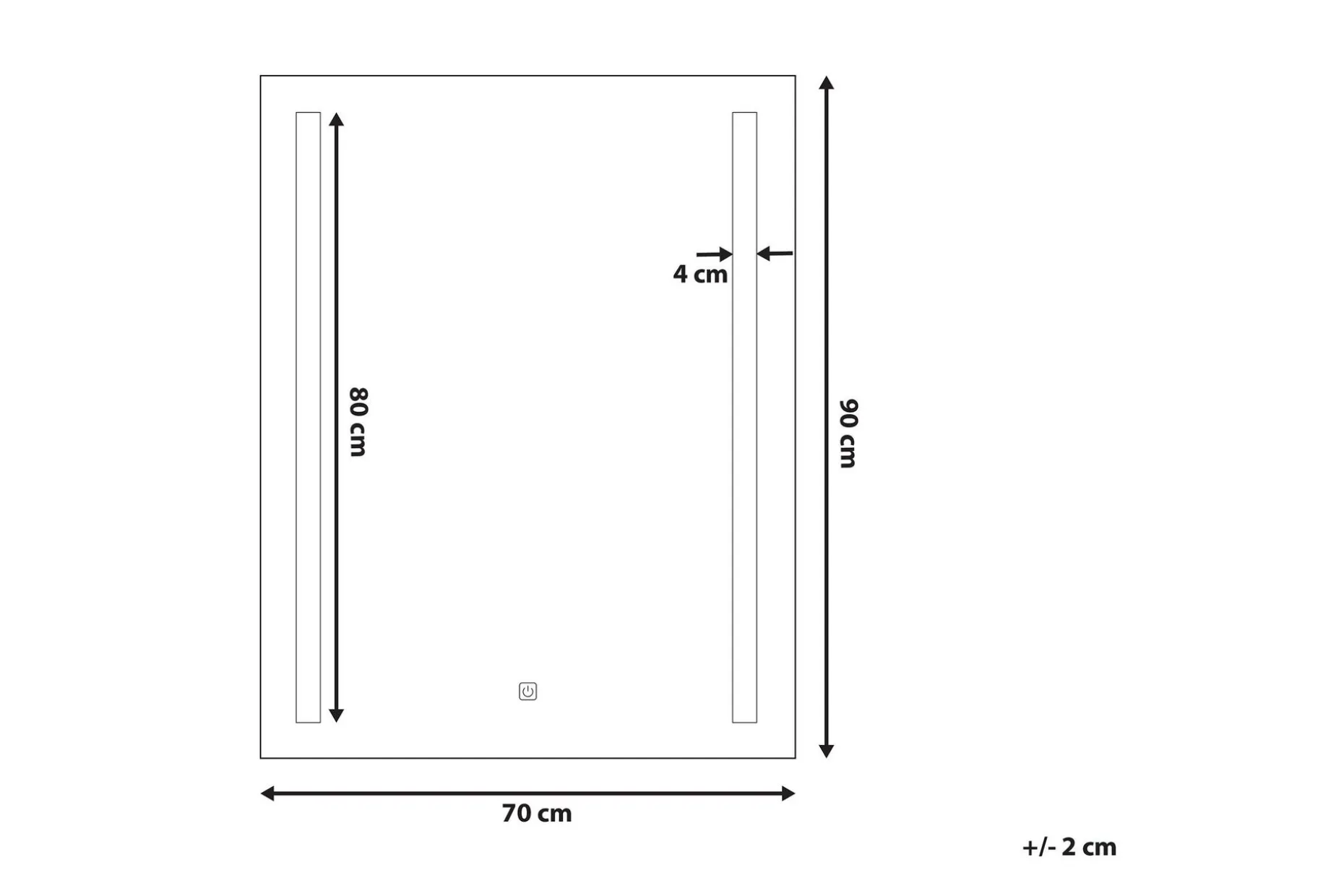 Kilmurray Speil LED 70x90 cm