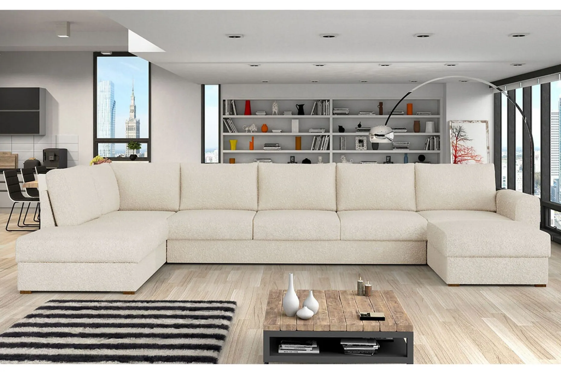 Kintore 6-sits Hörnbäddsoffa Beige/Light beige