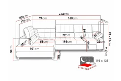 Kintore 3-sits Hörnbäddsoffa Black