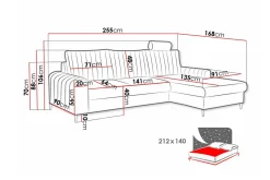Kintore 3-sits Hörnbäddsoffa Light grey/Dark grey