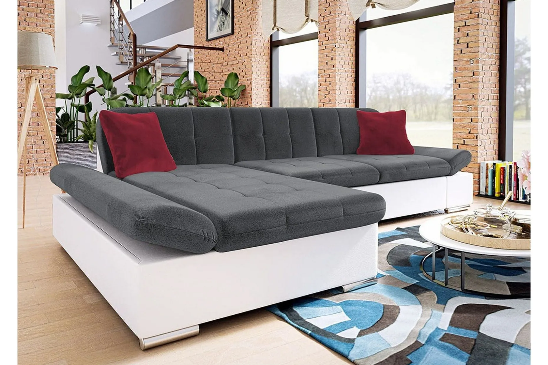 Kintore 3-sits Hörnsoffa White/Grey