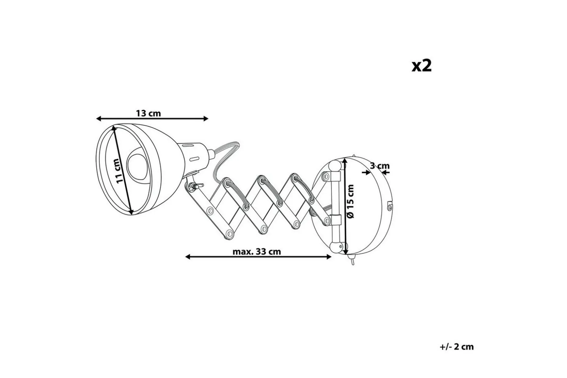 Klarve Vegglampe 2 stk E14