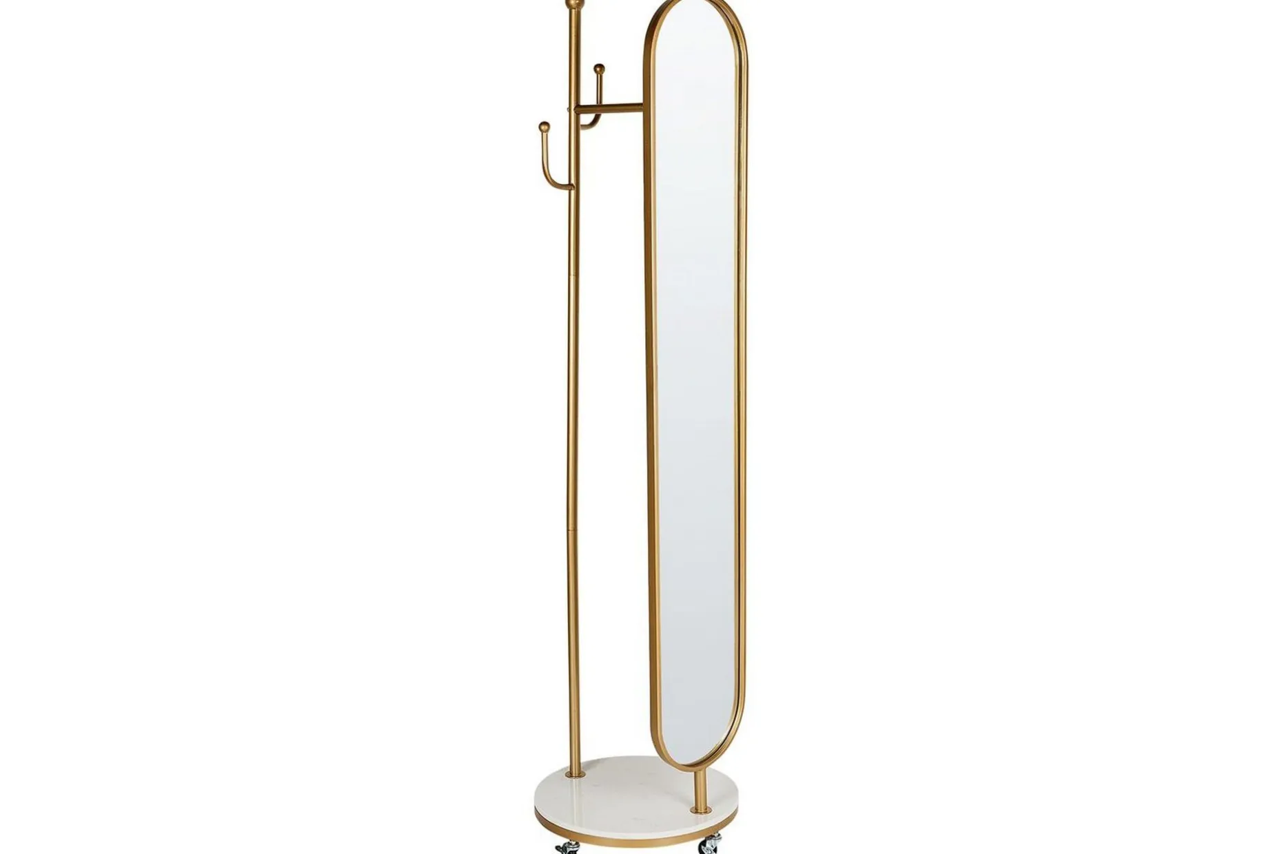 Klädhängare med spegel Beliani Lorena GOLD||White