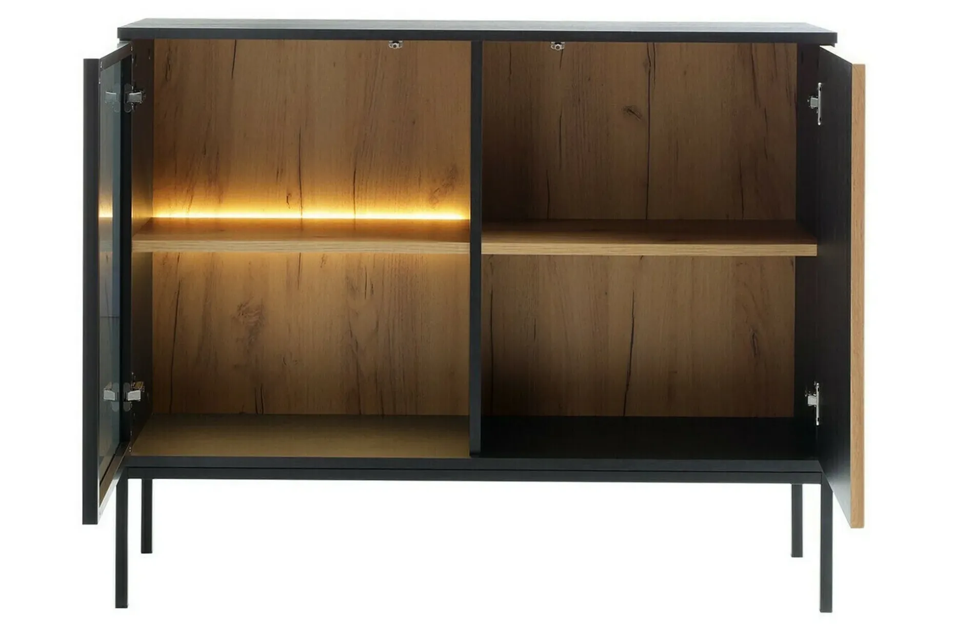 Klinkerville Lavt vitrineskap med belysning 39 cm dyp 104 cm