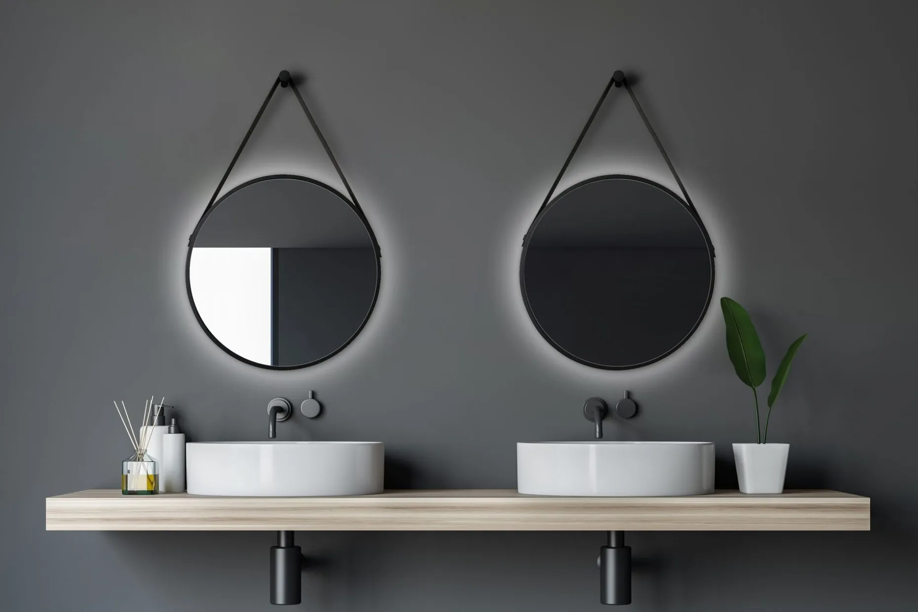 Knutby Speil 50 cm Rund LED-Lys