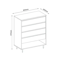 Kommode HOME4YOU Herta 80x40x97 cm
